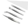 Beatifufu 4pcs Steel Jewelry Making Pliers Set Pointed Tweezers Kit for Diy Manicure Makeup Gems Professional Nail Repair Tools view 2