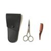 TOVINANNA Stainless Steel Eyebrow Trimmer Scissors with Comb Kit for Beard Mustache Grooming Men's Barber Kit view 2