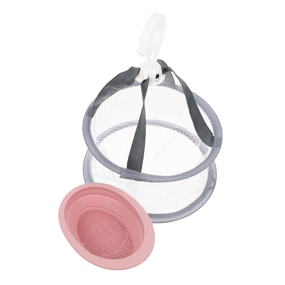 Baluue Makeup Brush Cleaner Silicone Pad Brush Cleaning Tool Makeup Mat Drying Basket