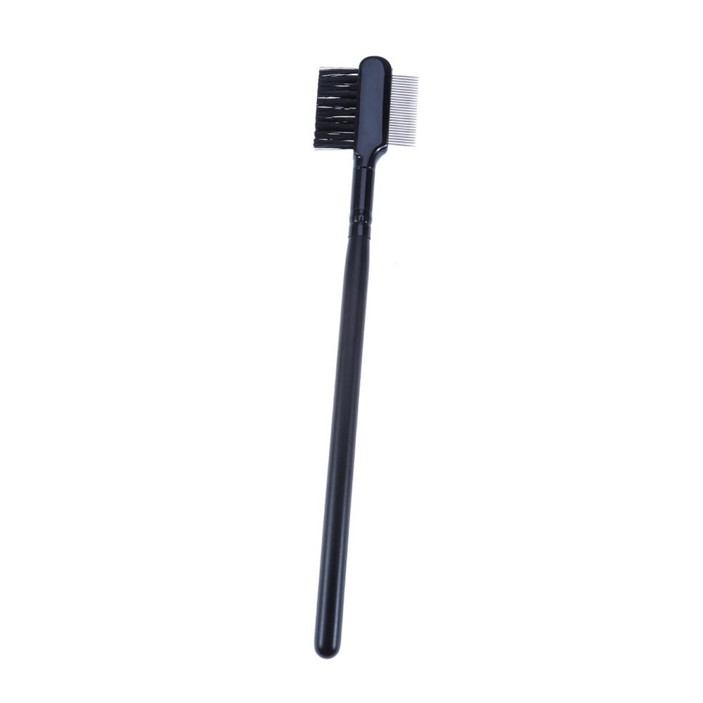 Baluue Dual-ended Eyebrow and Eyelash Comb Stainless Steel Portable Makeup Brush Tool for Grooming Separation and Styling Lashes and Brows for Travel and Everyday Use