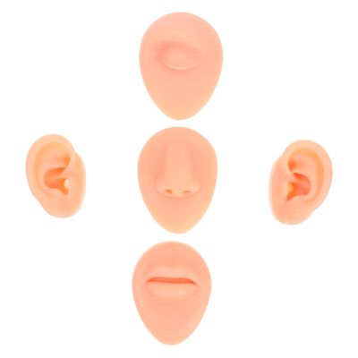 FOMIYES 1set Realistic Ear Models for Piercing Practice Silicone Simulation Nose and Lip Piercing Training Tools and Reusable for Authentic Skill Development