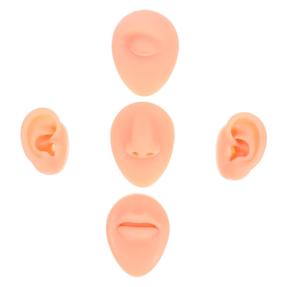 FOMIYES 1set Realistic Ear Models for Piercing Practice Silicone Simulation Nose and Lip Piercing Training Tools and Reusable for Authentic Skill Development