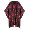 AOZUO Hair Cutting Cape, Hairdresser Apron Salon Cape with Adjustable Elastic Hooks Floral Pattern Barber Cape for Hair Stylist Hair Dye (Red) view 1