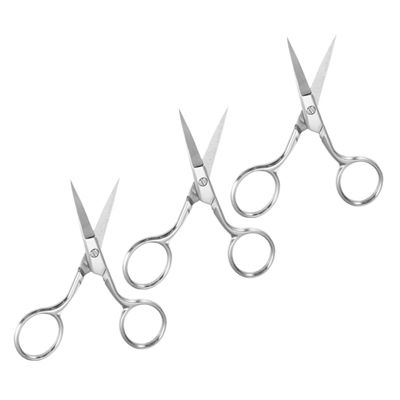 NOLITOY 3pcs Pro Cuticle Eyebrow Scissors for Men Stainless Steel Portable Facial Hair Scissors Grooming