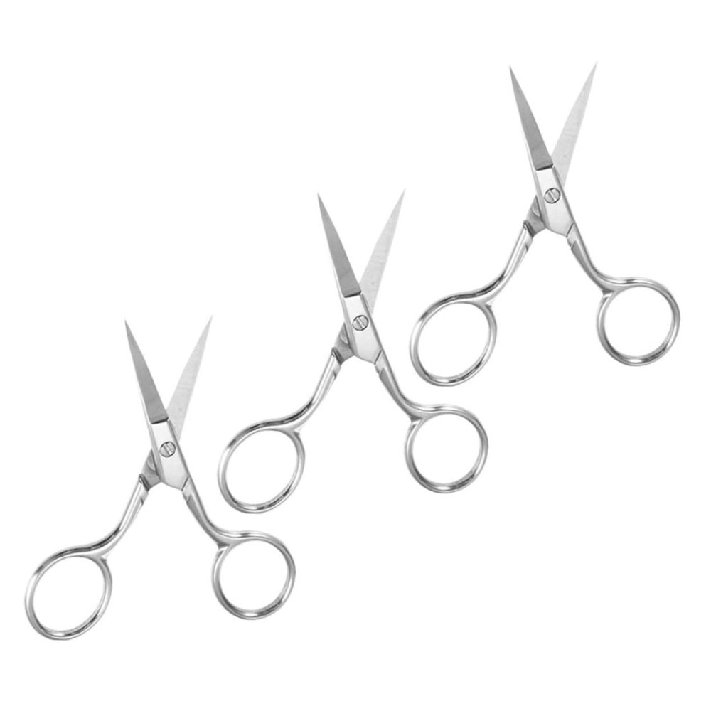 NOLITOY 3pcs Pro Cuticle Eyebrow Scissors for Men Stainless Steel Portable Facial Hair Scissors Grooming