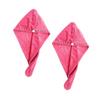 Baluue 2pcs Microfiber Hair Drying Turbans Ultra-Absorbent Water Hat for Quick Drying Lightweight Hair Towels for Home Gym and Travel Rosy Deep view 1