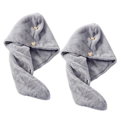 Baluue 2pcs Fleece Hair Drying Towel Wrap Fast Absorbent Hair Hat for Women Double Design for Quick Drying Lightweight and Comfortable Wrap