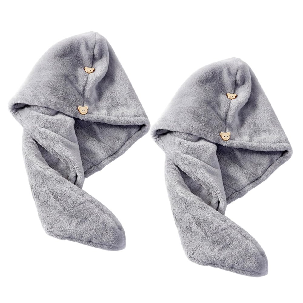 Baluue 2pcs Fleece Hair Drying Towel Wrap Fast Absorbent Hair Hat for Women Double Design for Quick Drying Lightweight and Comfortable Wrap