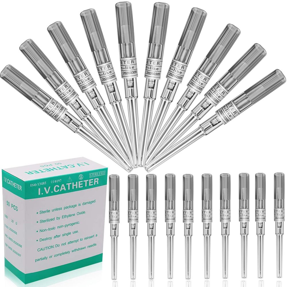 Prgislew Catheter Piercing 50Pcs - 16G Catheter Piercing Tool Ear Nose Piercing Hollow for Lip Tongue Belly Nipple Cartilage Ear Nose Piercing Kit Piercing Tools