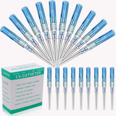 Prgislew Catheter Piercing 50Pcs - 22G Catheter Piercing Tool Ear Nose Piercing Hollow for Lip Tongue Belly Nipple Cartilage Ear Nose Piercing Kit Piercing Tools