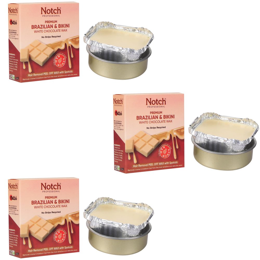 NOTCH- No Pain Brazilian Bikni Face, Body and Bikni Sensitive Areas Peel Off Wax For Eyebrow/Upper Lips/Facial Hair/Bikni/Underarms/Legs/Thigs Hair Removal Katori Wax | 80g X 1pc