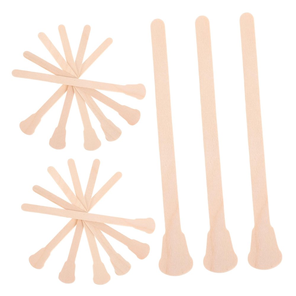 Didiseaon 100pcs Dual- Wooden Waxing Sticks Applicator for Face Eyebrow and Lip Hair Removal Tools for Body and Facial Care