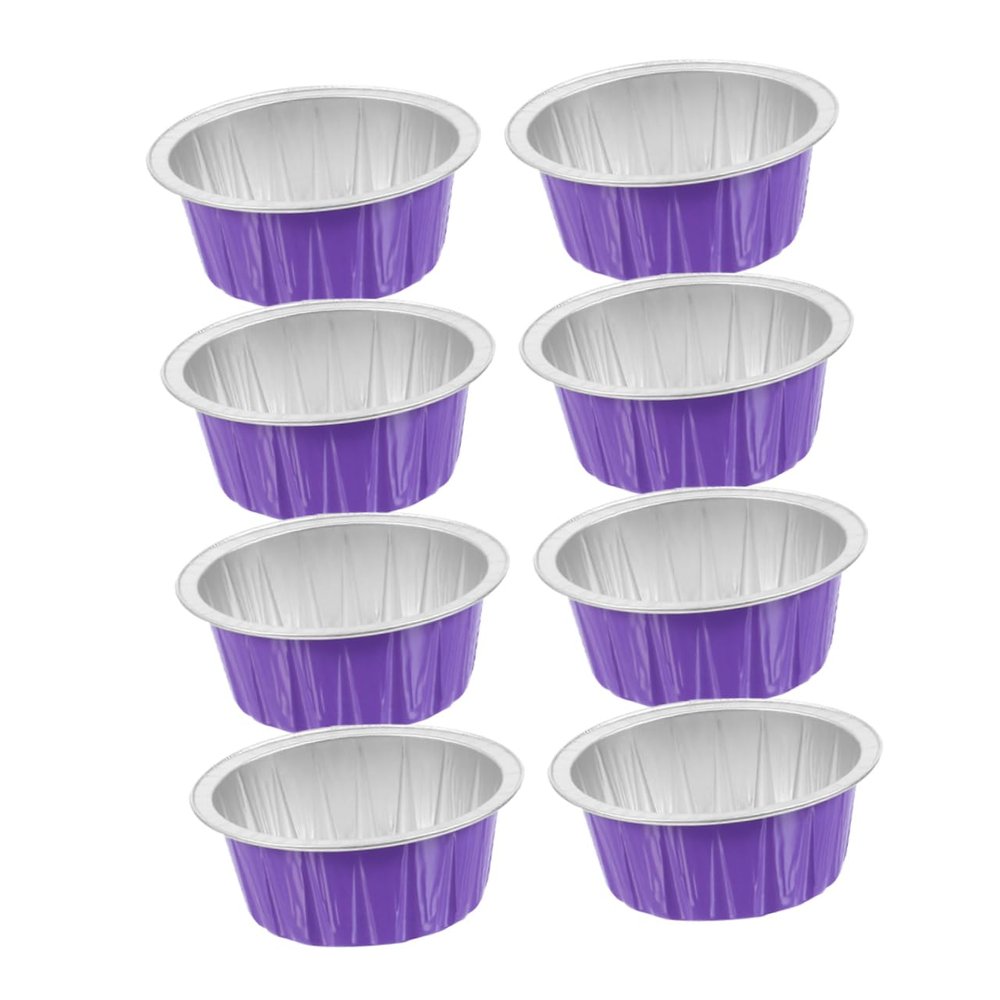 Beatifufu 8pcs Aluminum Foil Hair Wax Melt Bowl Easy Portable for Hair Removal Nonstick Wax Warmer Bowl