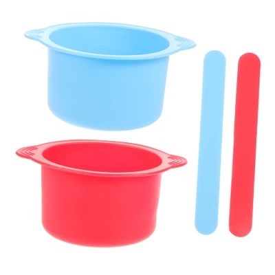 Beatifufu 2pcs Silicone Wax Melt Warmer Bowl Hair Removal Wax Warmer Liner for Melts Non-stick Replacement Bowl for