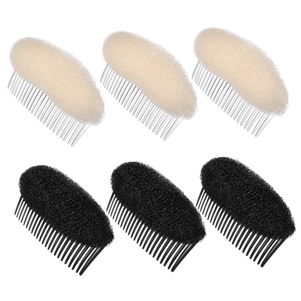 Baluue 6pcs Hair Shaper Sponge Tools for Women Black White Hair Styling Accessories for Easy Updos Portable Design for Weddings Events