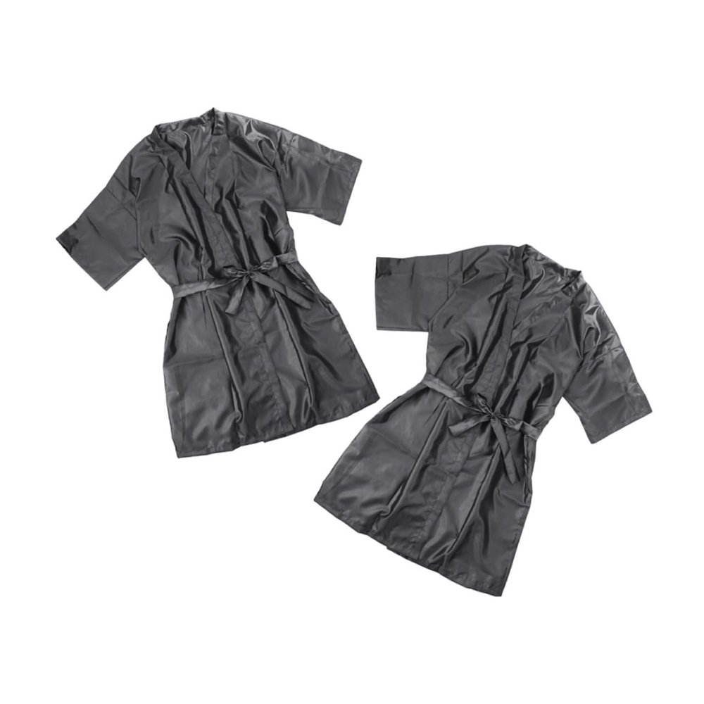 ANDRESLAD 2pcs Womens Spa Robe Robe for Women Pockets Hairdressing Salon Spa Wrap Gowns