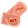 PAMINGONO 2pcs Silicone Ear Piercing Models for Practice and Teaching Artificial Ear Display for Jewelry Piercing Training Reusable Deep Skin Tone Props view 1