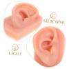PAMINGONO 2pcs Silicone Ear Piercing Models for Practice and Teaching Artificial Ear Display for Jewelry Piercing Training Reusable Deep Skin Tone Props view 4