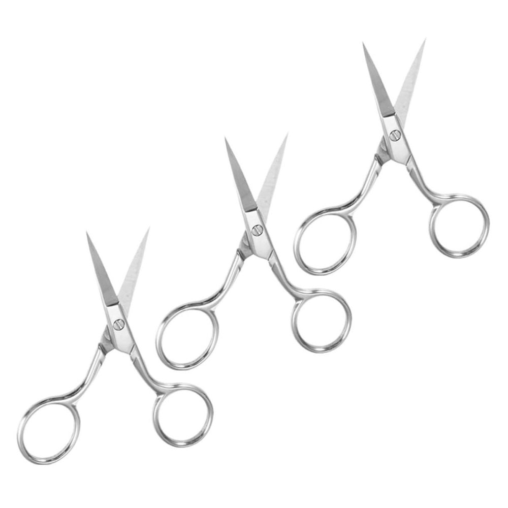 BIUDECO 3pcs Professional Stainless Steel Eyebrow Scissors Lightweight Easy to Use for Travel and Grooming