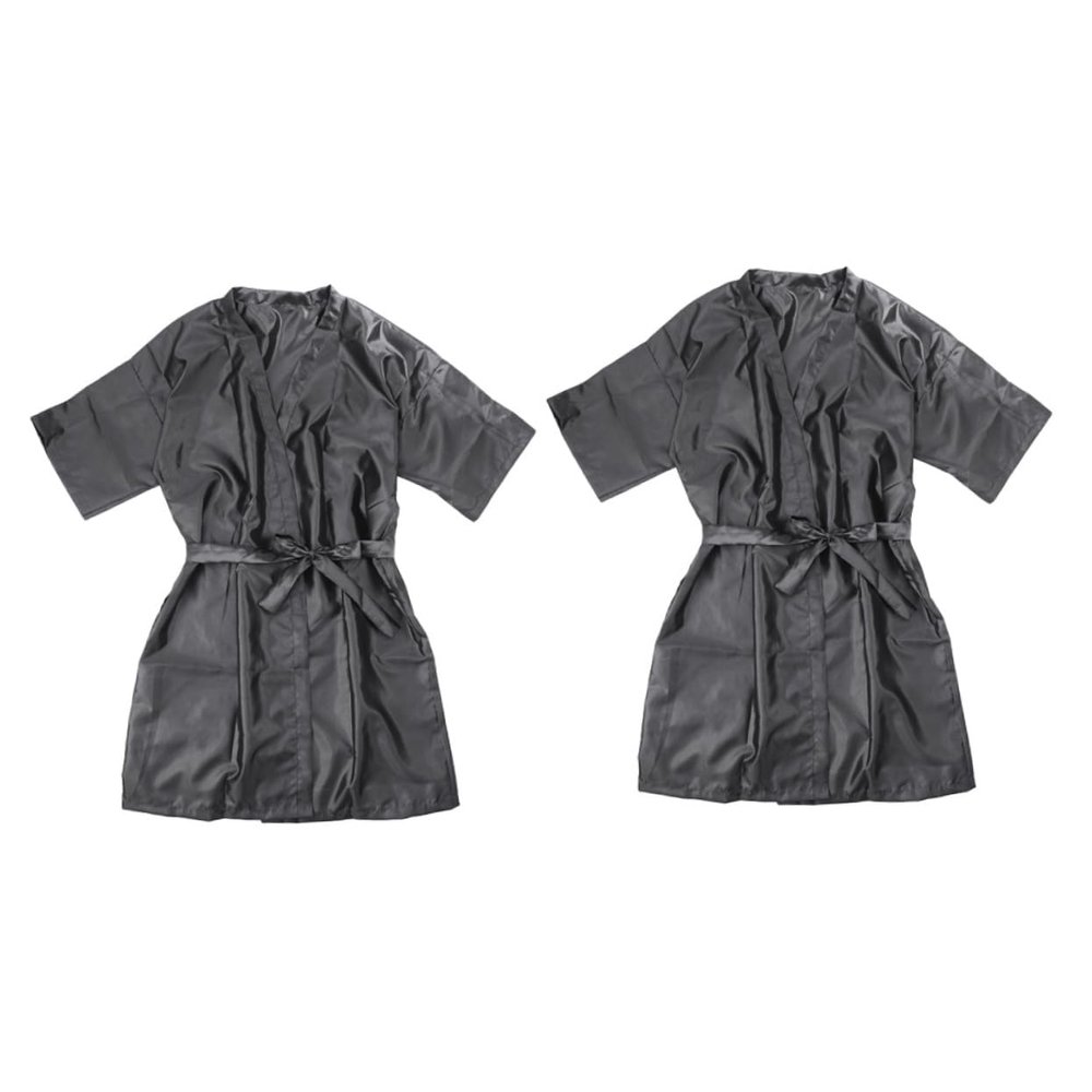 JEWEDECO 2pcs Hairdressing Gowns for Men Elegant Spa Robes Design for Salons Gyms and Home Use Beauty Attire