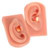 Baluue 2pcs Silicone Ear Piercing Models for Practice and Training Realistic Artificial Ear Teaching Supplies for Piercing Deep Skin Tone Left Right view 1
