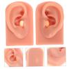 Baluue 2pcs Silicone Ear Piercing Models for Practice and Training Realistic Artificial Ear Teaching Supplies for Piercing Deep Skin Tone Left Right view 3