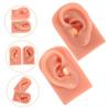 Baluue 2pcs Silicone Ear Piercing Models for Practice and Training Realistic Artificial Ear Teaching Supplies for Piercing Deep Skin Tone Left Right view 4