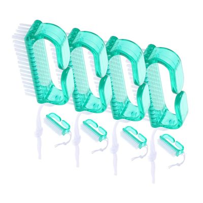 SOESFOUFU 8pcs Nail Cleaning Brushes Durable Nail Scrubbers for Fingernail Care and Dust Removal Compact and Lightweight Design for Easy Portability Green