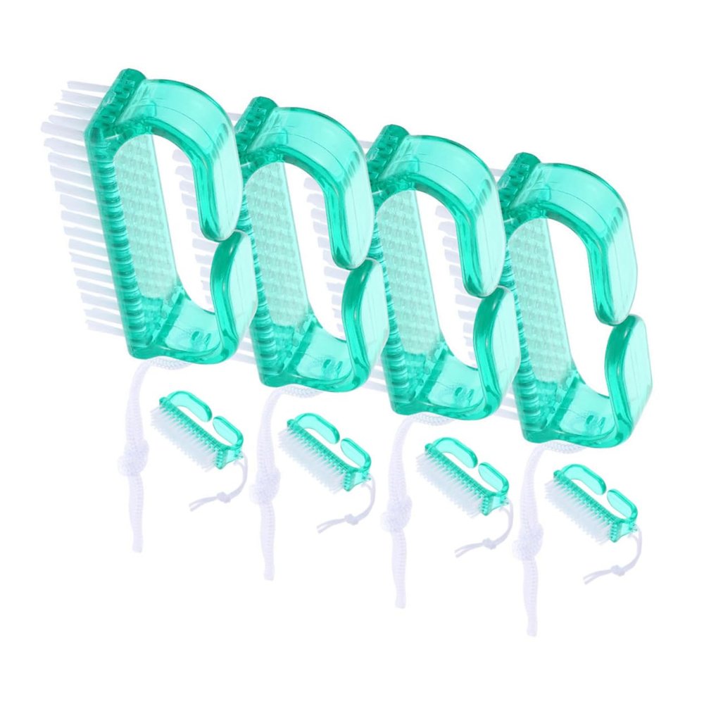 SOESFOUFU 8pcs Nail Cleaning Brushes Durable Nail Scrubbers for Fingernail Care and Dust Removal Compact and Lightweight Design for Easy Portability Green