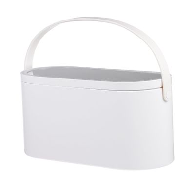 Baluue Portable Makeup Organizer Box with Led Mirror Travel Cosmetic Case for Women Capacity Handheld Makeup Storage Durable Design Brightness Touch Light