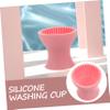 FRCOLOR Silicone Makeup Brush Cleaner Mat Portable Travel Cup Makeup Brush for Women view 4