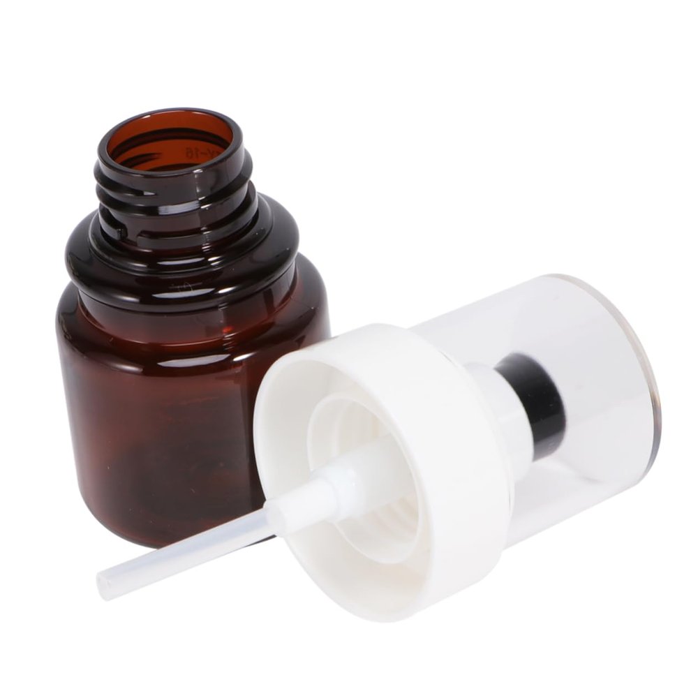 3Pcs 40ml Brown Empty Pump Bottle for Essential Oil and Nail Oil