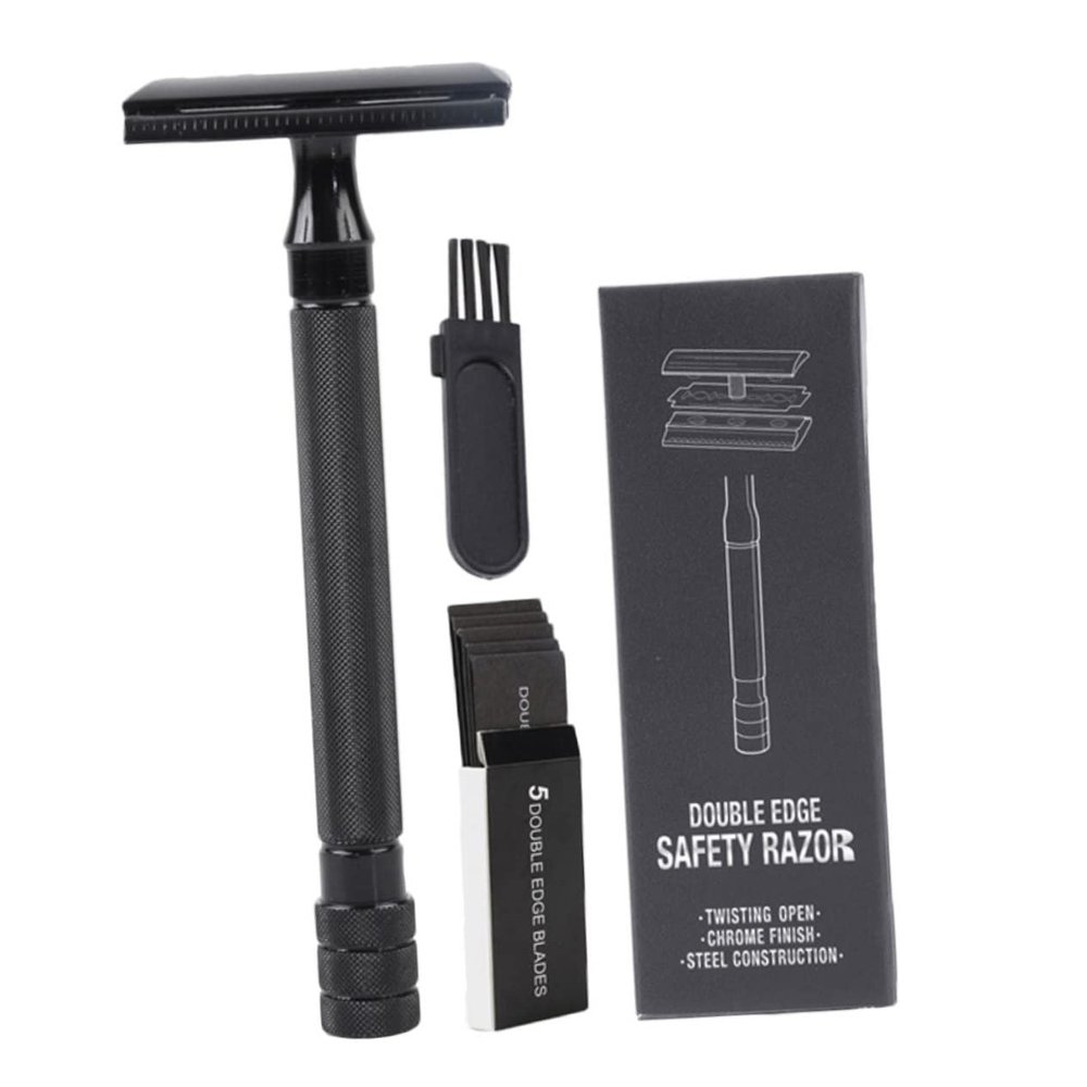 Outanaya Old Style Manual Shaver Double Razor Blade for Body Hair Safety Razor Mustache Trimmer