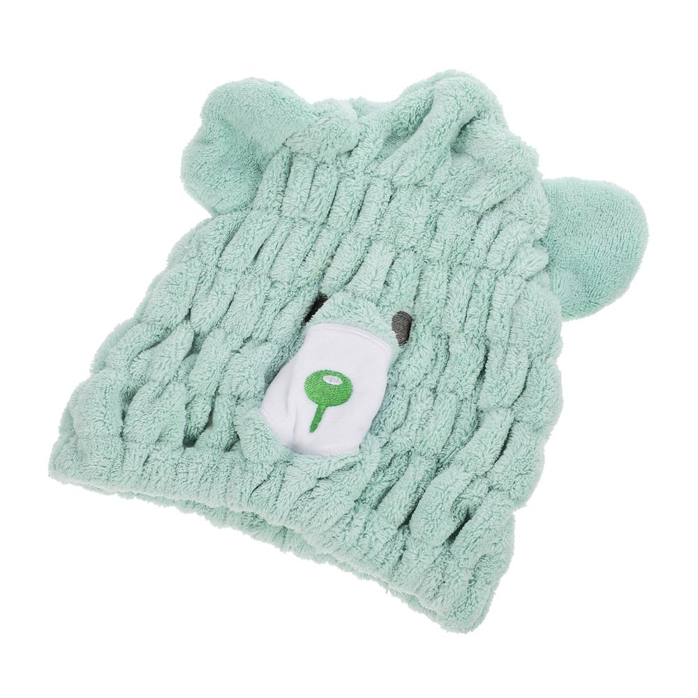Baluue Coral Fleece Hair Drying Cap for Boys and Girls Soft Absorbent Towel Wrap Quick-Dry Hair Hat for Girls Cute Design for Home and Travel Use