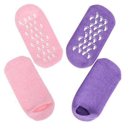 Ipetboom 2pairs Moisturizing Gel Heel Socks for Women of Soft Spa Foot Covers for Cracked Heels and Dry Feet Care Breathable Design for Comfort and Hydration for Overnight Use