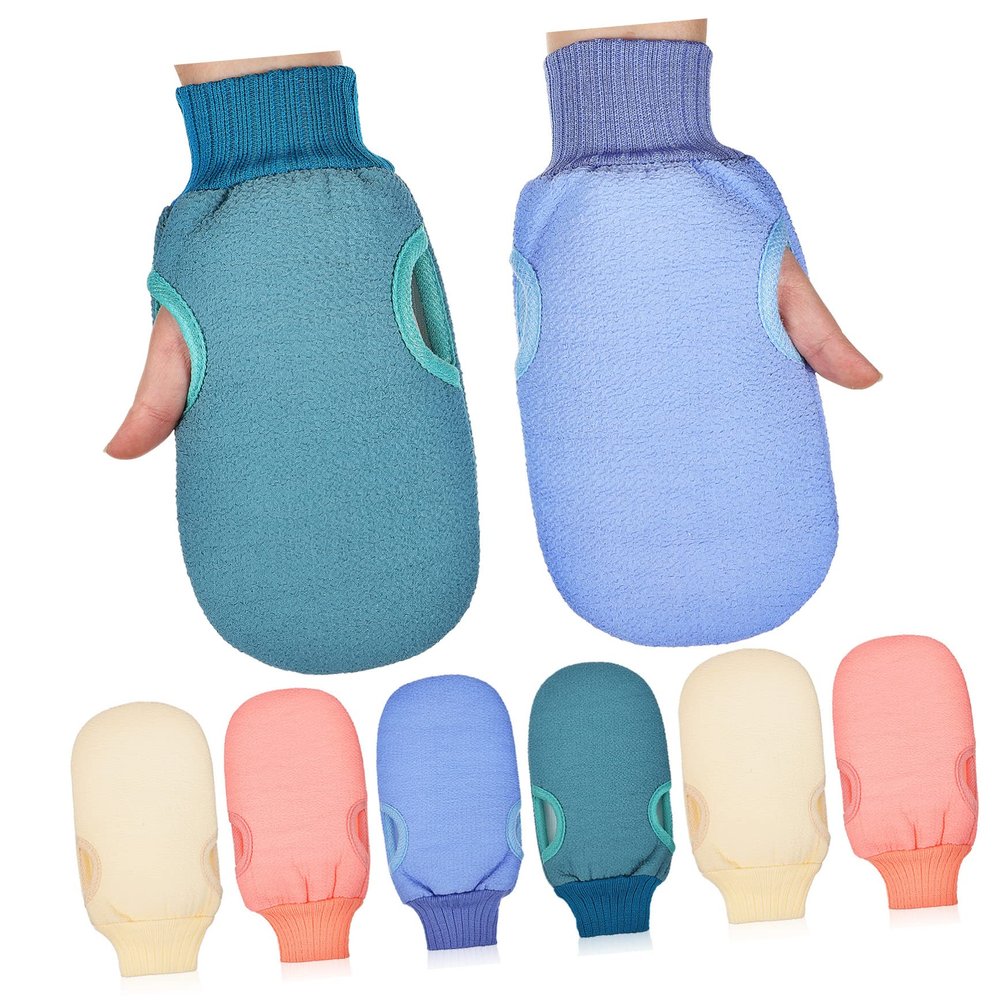 TOVINANNA 8pcs Body Scrub Exfoliating Gloves for Women Men Shower Glove for Women