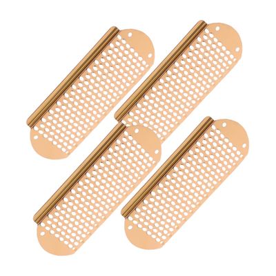 BUTIFULSIC 4pcs Stainless Steel Foot File Handheld Callus Remover for Smooth Feet Durable Scrubber for Dead Skin and Calluses Home Pedicure Tool Rose Gold