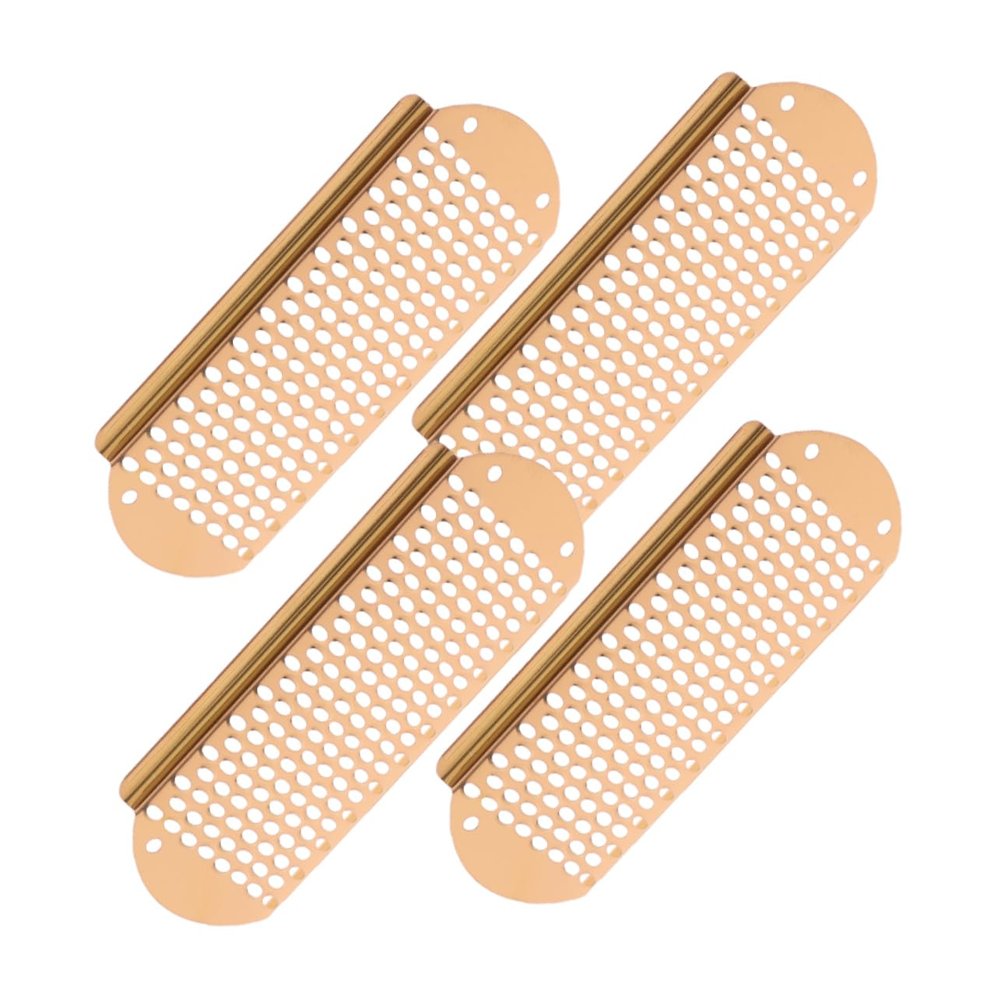 BUTIFULSIC 4pcs Stainless Steel Foot File Handheld Callus Remover for Smooth Feet Durable Scrubber for Dead Skin and Calluses Home Pedicure Tool Rose Gold