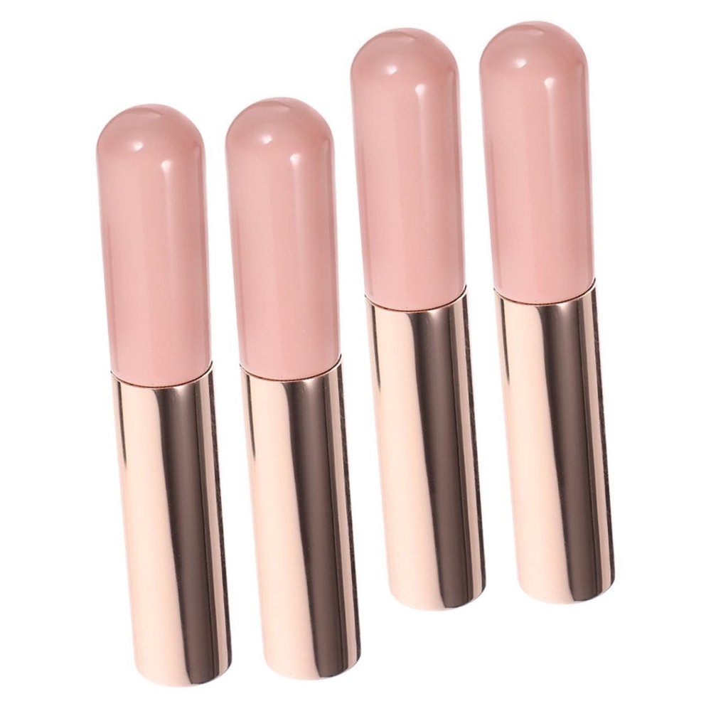 Gogogmee 4pcs Silicone Lip Brushes Portable Lip Applicators for Gloss Concealer Soft Multi-functional Makeup Tool Protective Cap for Precise Application