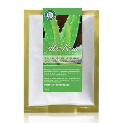 Bali Alus Lulur Bubuk Powder Scrub Aloe Vera VCA Traditional SPA, 100 gram (Pack of 2)