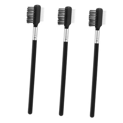 Baluue 3pcs Eyebrow Lash Brush Dual Head Comb for Smooth Curled Eyebrows Natural Lash Styling Tool