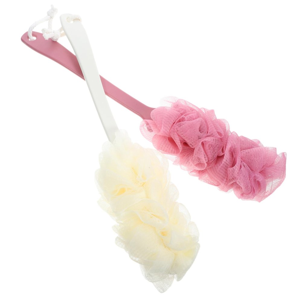 Anneome 2pcs Exfoliating Bath Brush Handle Back Scrubber for Men Soft Pe Body Scrub Brush Comfortable Skin Care for Daily Bathing and Relaxation