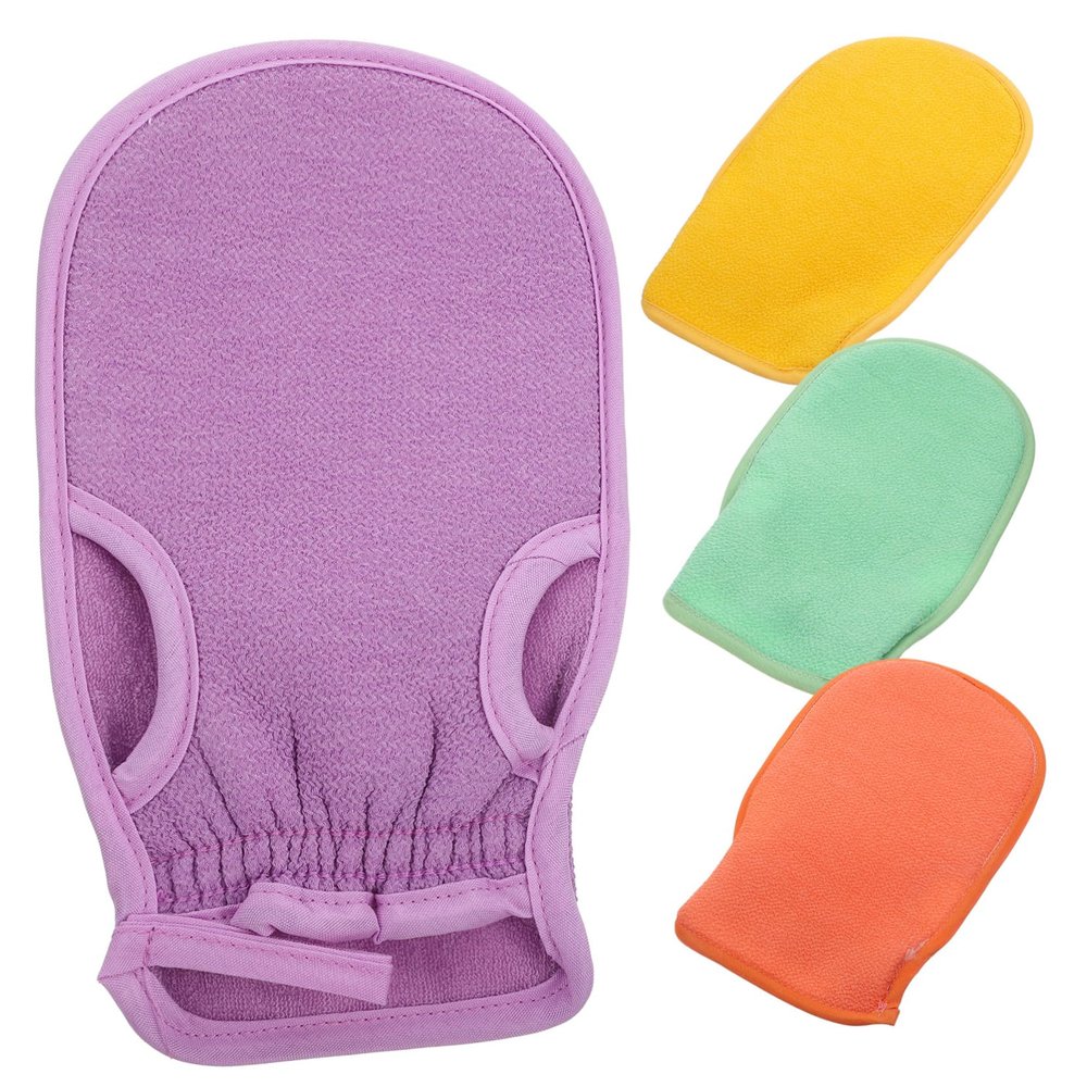 Beatifufu 4pcs Exfoliating Bath Gloves Shower Exfoliating Mitts for Body Scrubbing Skin-soft Bathing Supplies