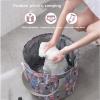 21L Pink Collapsible Foot Basin Tub Portable Soaking Feet Bath Bag Foldable Bucket with Handles Pedicure Foot Spa Tub for Travel Camping Outdoor Washing,Grey view 3
