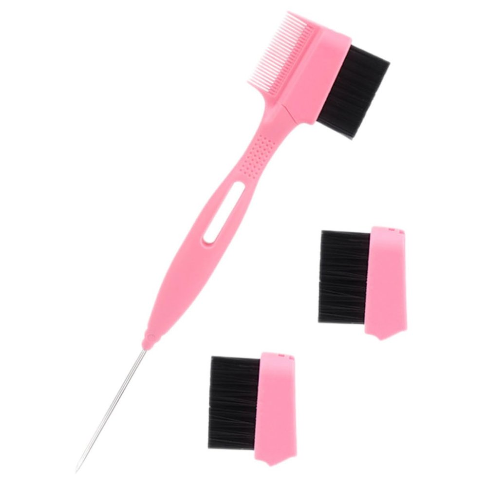 HAPINARY Portable Eyebrow Brush Double-headed Comb Brush for Women Hair Edge Styling Replacement Heads Beauty Tool