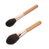 Baluue Professional Doubleended Makeup Brush 2pcs Wooden Handle Blush Powder Brush Loose Powder Applicator Compact for Travel view 1