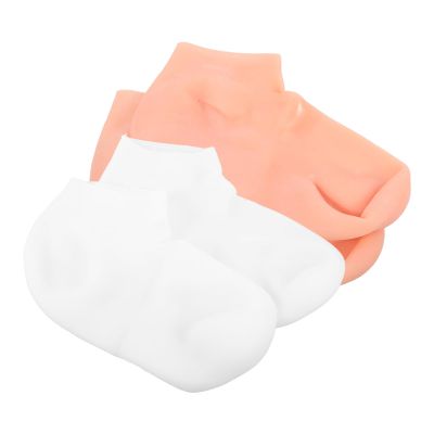 WOONEKY Dry Cracked Foot Socks Moisturizing Foot Socks for Men Heel Sleeves for Cracked Heels 2 Pairs