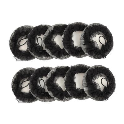 Baluue 10pcs Elastic Hair Decorative Lace Dancer Hair Nets for Ballet Buns Comfortable and Accessory for Women