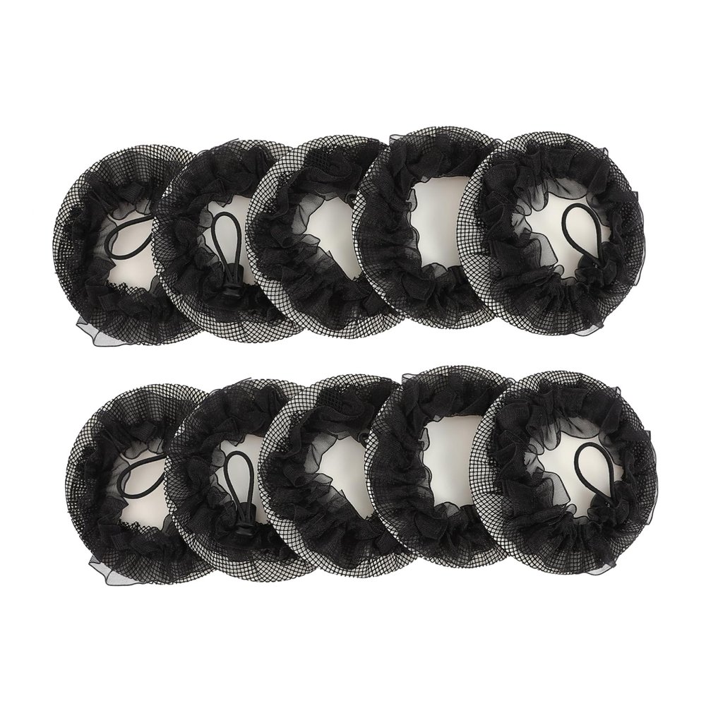 Baluue 10pcs Elastic Hair Decorative Lace Dancer Hair Nets for Ballet Buns Comfortable and Accessory for Women