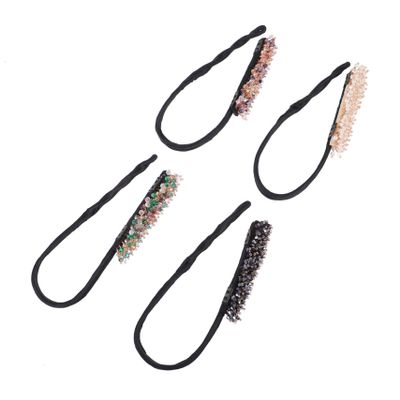 Baluue 4pcs Rhinestone Hair Bun Maker for Women Girls Easy Diy Styling Accessories for Elegant Updos Suitable for Daily Wear Parties Weddings and More